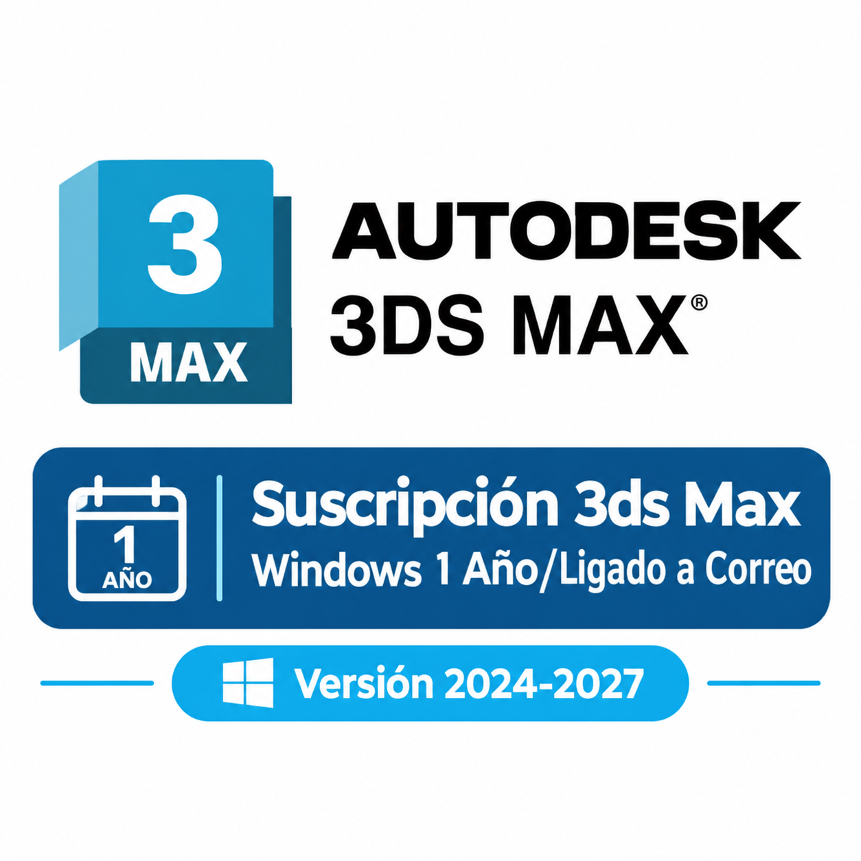 Suscripción 3ds Max Windows 1 Año/Ligado a Correo/Tipo Edu