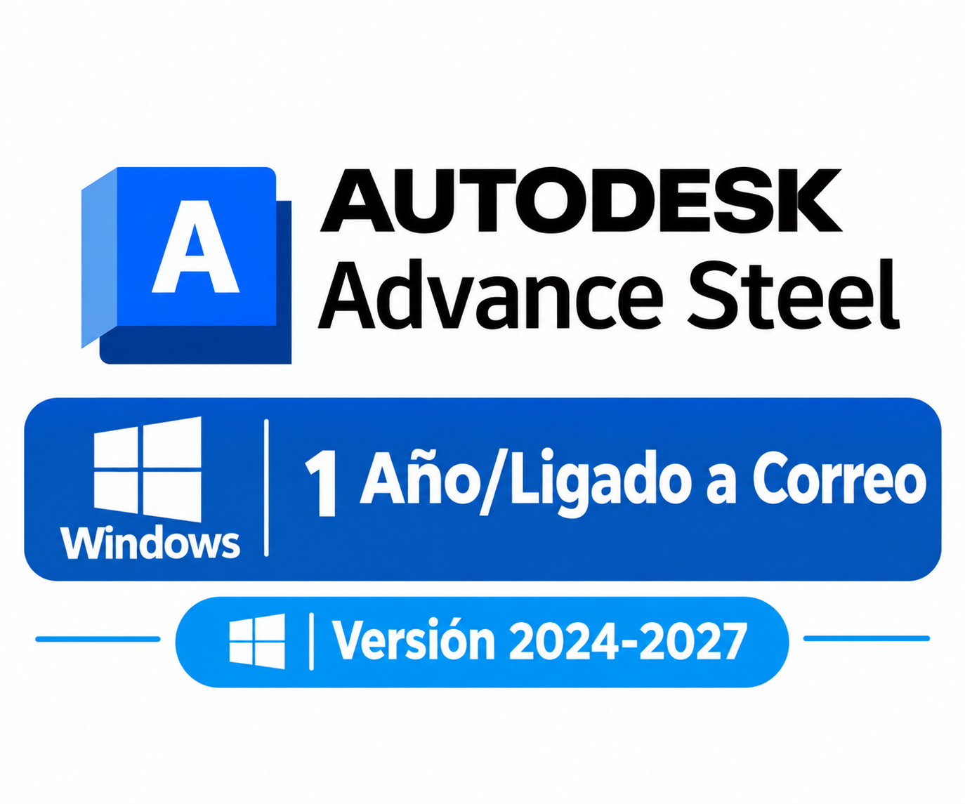 Suscripción Advance Steel Windows 1 Año/Ligado a Correo/Tipo Edu