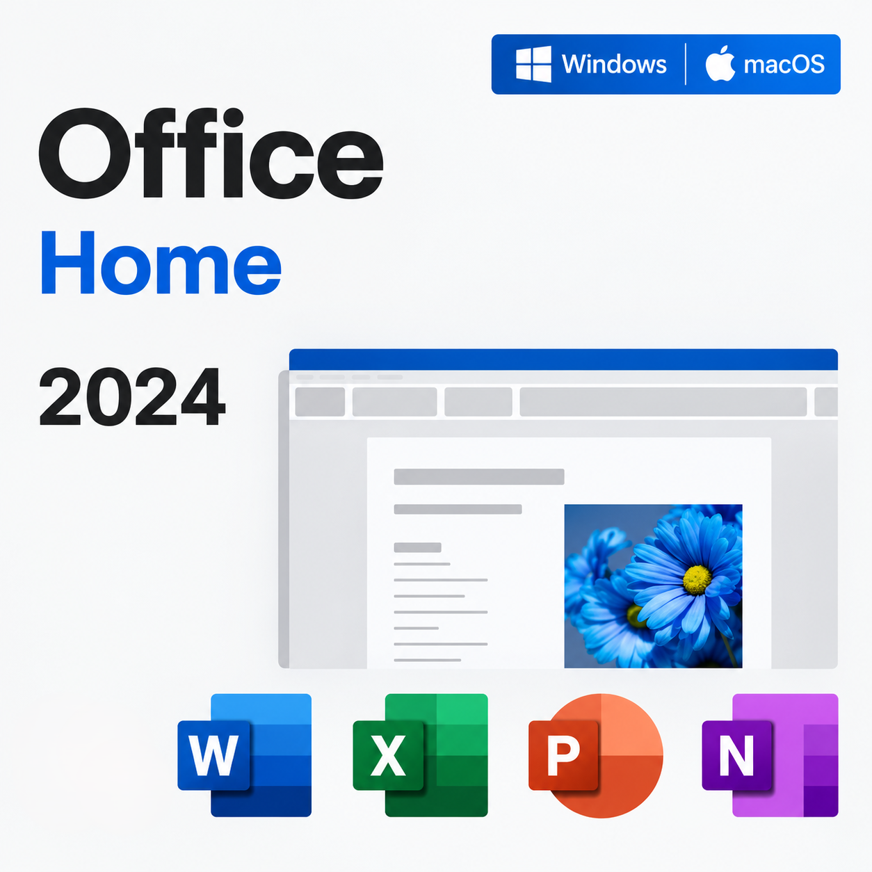 Microsoft Office 2024 Home Windows/Mac Reinstalable