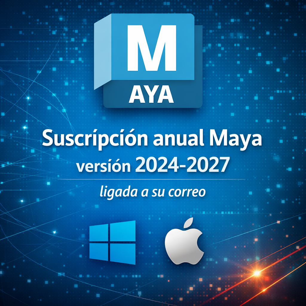 Suscripción 1 Año Maya Windows o Mac/Ligado a Correo/Tipo Edu