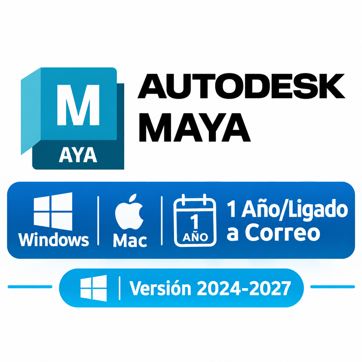 Suscripción 1 Año Maya Windows o Mac/Ligado a Correo/Tipo Edu