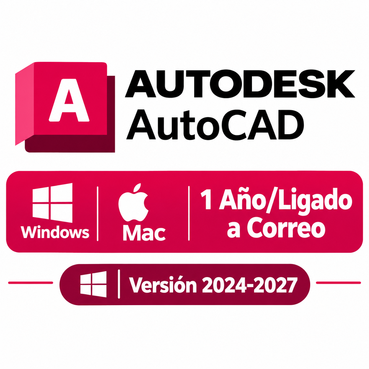 Suscripción AutoCAD Windows/Mac 1 Año/Ligado a Correo/Tipo Edu