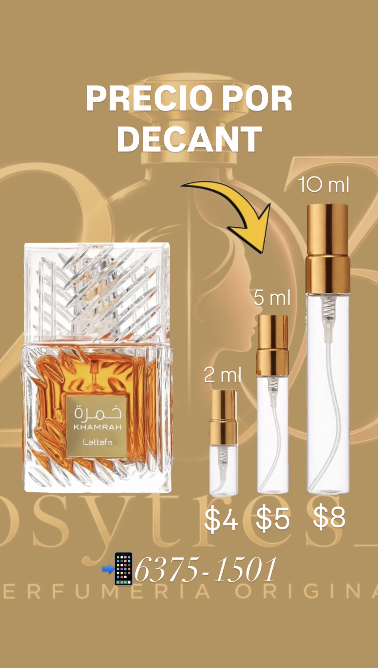 Lattafa Khamrah Eau de Parfum | 100ml | Decants en 2ml, 5ml y 10 ml.