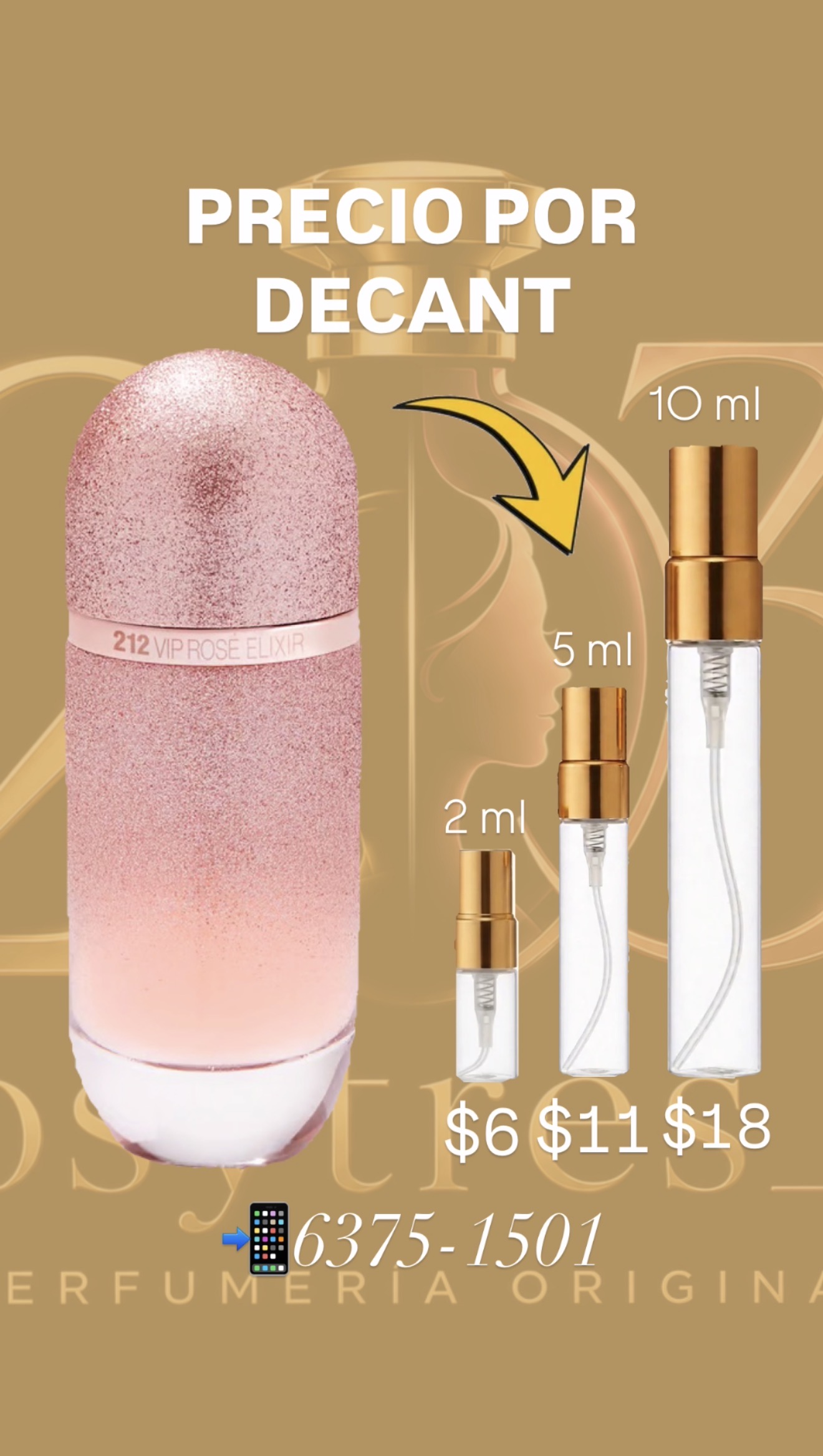 Carolina Herrera 212 VIP Rose Elixir Eau de Parfum | 80ml | Decants en 2ml, 5ml y 10 ml.