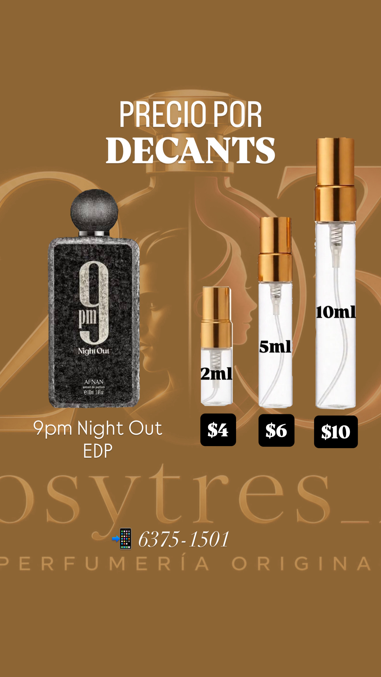 9 PM Night Out Afnan 100ml | Decant en 2ml, 5ml y 10ml